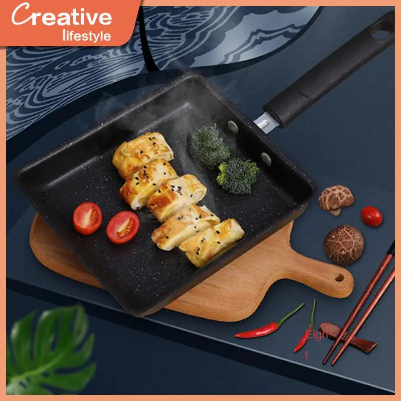 Cooking Fry Egg Pan Breakfast Make Black Non-stick Pan Solid Wood Handle Thickened Square Pan Household Tools Japanese Style
Cooking Fry Egg Pan Breakfast Make Black Non-stick Pan Solid Wood Handle Thickened Square Pan Household Tools Japanese Style