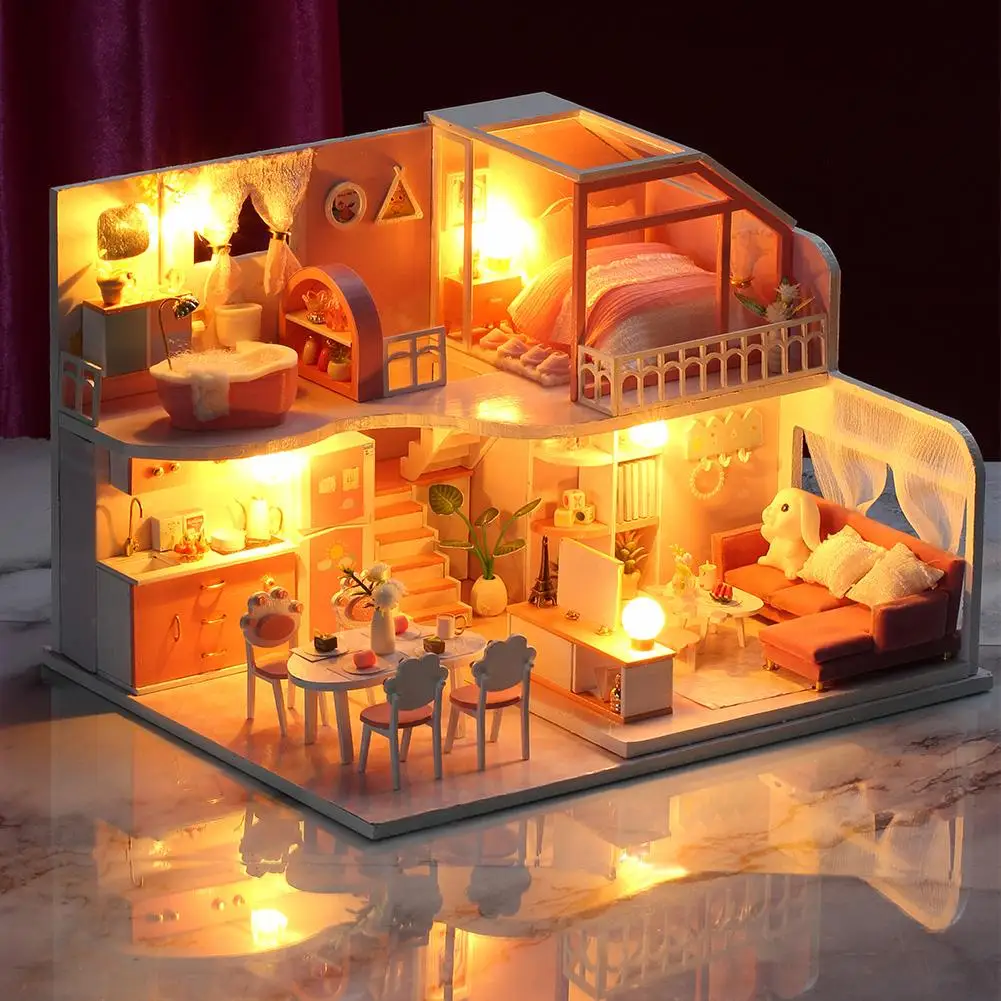 DIY Dollhouse Miniature Kit Mini Villa Handmade Assembled Craft Kits Ornaments For Home Decoration Birthday Gifts
DIY Dollhouse Miniature Kit Mini Villa Handmade Assembled Craft Kits Ornaments For Home Decoration Birthday Gifts
