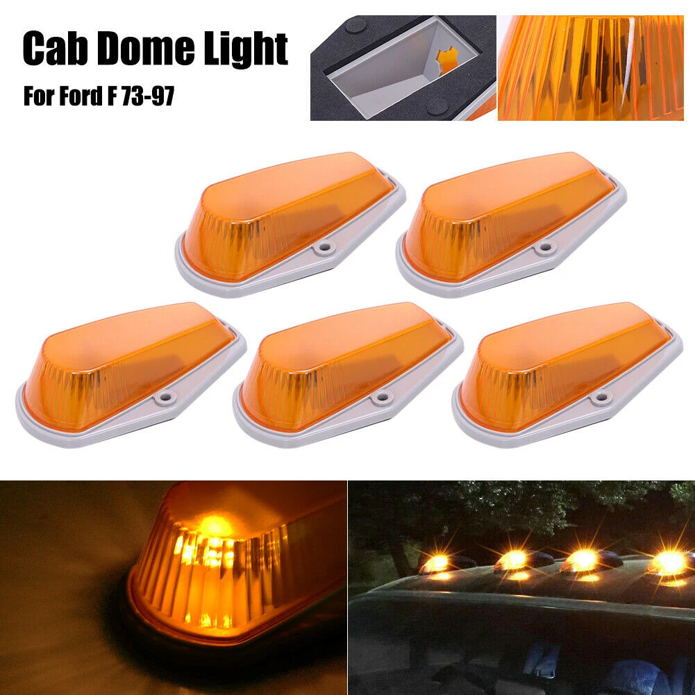5 Cab Roof Light Marker Amber Covers With Base Housing For Ford F 73-97 LED Lamp Beads Waterproof IP68 Marker Lamp
5 Cab Roof Light Marker Amber Covers With Base Housing For Ford F 73-97 LED Lamp Beads Waterproof IP68 Marker Lamp