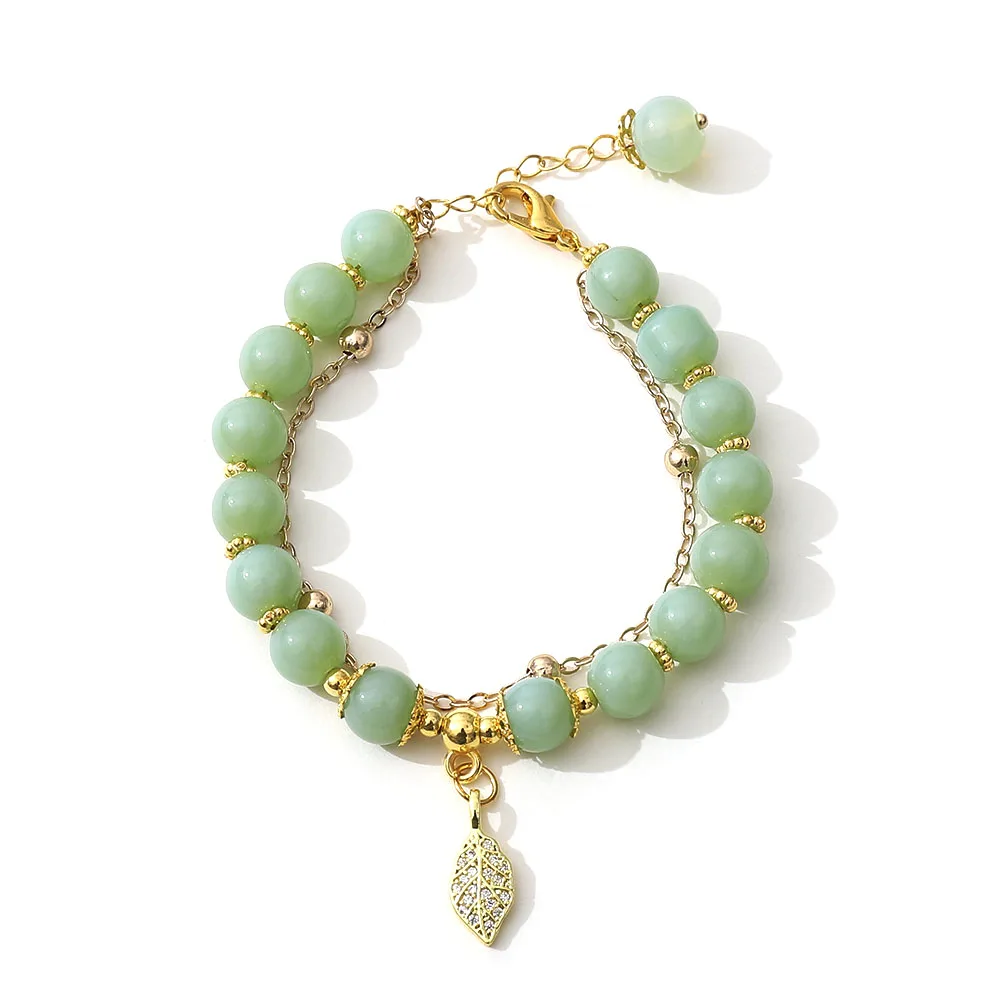 Hetian Jade Gold Leaf Bracelet Full String of Beads Golden Branches Double-Layer Hand Catenary Light Luxury Girlfriend Gift
Hetian Jade Gold Leaf Bracelet Full String of Beads Golden Branches Double-Layer Hand Catenary Light Luxury Girlfriend Gift