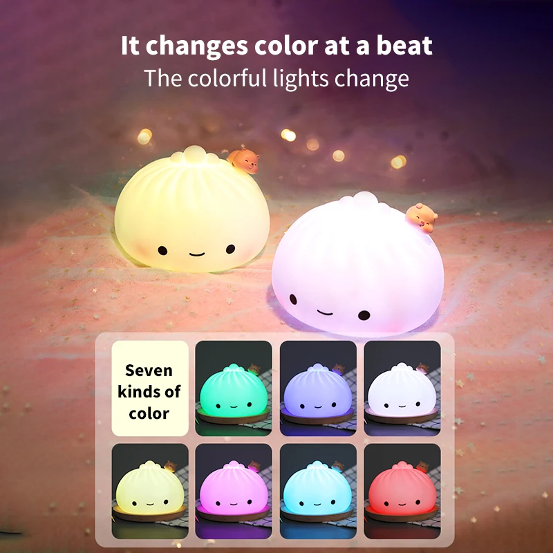 7 Colors Super Cute Look Soft Silicone Buns Pat Light With Sleeping Light Rechargeable Colorful Light Flap Induction Night Light
7 Colors Super Cute Look Soft Silicone Buns Pat Light With Sleeping Light Rechargeable Colorful Light Flap Induction Night Light