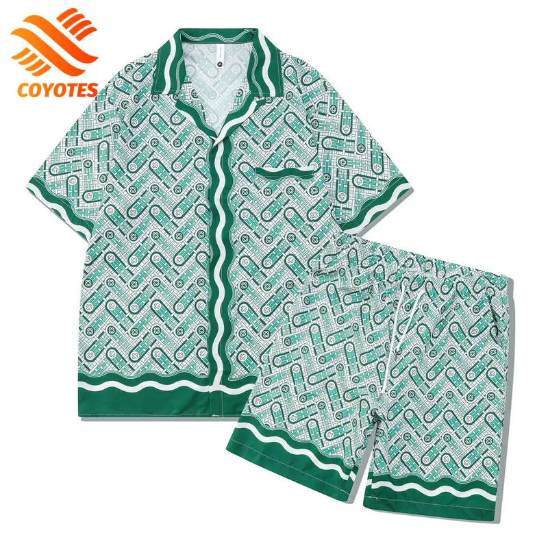 COYOTES Full Printed Thin Material Men's Shirt Sets Summer Holiday Beach Men Shirts Short Sleeve Tops Casual Loose Shorts
COYOTES Full Printed Thin Material Men's Shirt Sets Summer Holiday Beach Men Shirts Short Sleeve Tops Casual Loose Shorts