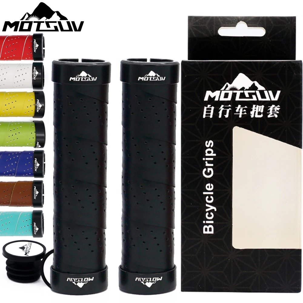 Ручки для горного велосипеда Motsuv, алюминиевый сплав, Двусторонний замок, перфорированная кожа ПУ, Нескользящая дышащая ручка 
Ручки для горного велосипеда Motsuv, алюминиевый сплав, Двусторонний замок, перфорированная кожа ПУ, Нескользящая дышащая ручка