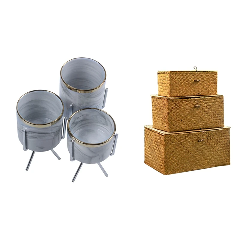 BMBY-1 Set Nordic Marble Pattern Vase Ceramic Iron Art Vase Pot & 1 Pcs Handmade Straw Woven Storage Basket
BMBY-1 Set Nordic Marble Pattern Vase Ceramic Iron Art Vase Pot & 1 Pcs Handmade Straw Woven Storage Basket
