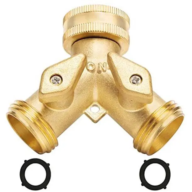 3/4'' Inch 2-way Brass Plastic Garden Hose Splitter Y-type Watering Connector Distributor W/ Rubber Pads Watering Equipment
3/4'' Inch 2-way Brass Plastic Garden Hose Splitter Y-type Watering Connector Distributor W/ Rubber Pads Watering Equipment