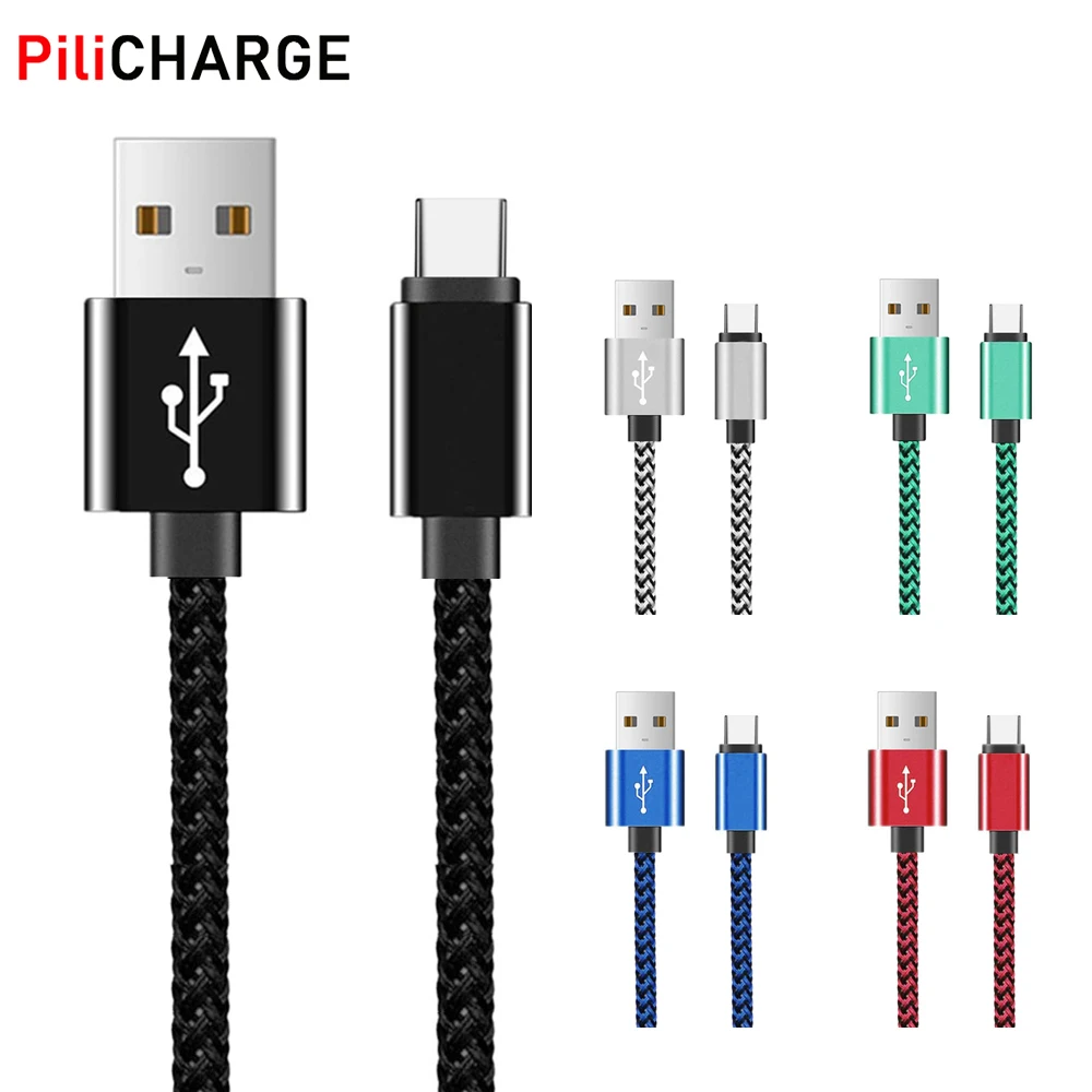 

Durable Nylon Braided Cable 1m 2m 3A Fast Charging Cable Micro USB Android Type C Lightning Data Charging & Sync Cable