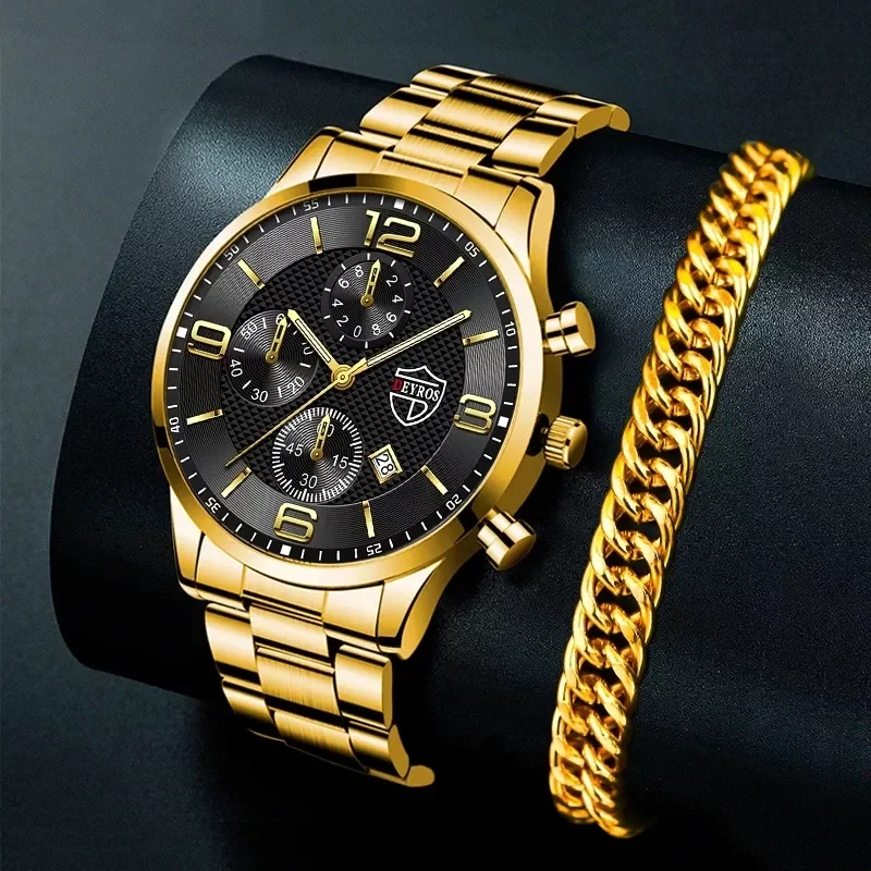 Luxury Mens Gold Bracelet Business Watches Stainless Steel Quartz Watch Male Sports Calendar Luminous Clock relogio masculino
Luxury Mens Gold Bracelet Business Watches Stainless Steel Quartz Watch Male Sports Calendar Luminous Clock relogio masculino