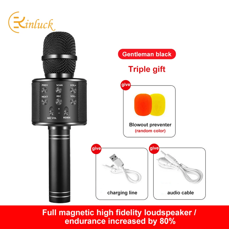 WS858 Portable Bluetooth-compatible Karaoke Microphone Wireless Professional Speaker Home KTV Handheld Microphone Dropshipping
WS858 Portable Bluetooth-compatible Karaoke Microphone Wireless Professional Speaker Home KTV Handheld Microphone Dropshipping