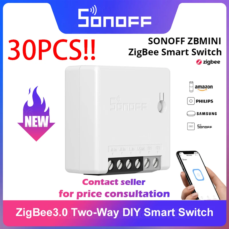 30PCS SONOFF Zigbee 3.0 ZB MINI Smart Switch Module 2 Way APP Remote Control Switch Smart Home EweLink SmartThings Alexa Google
30PCS SONOFF Zigbee 3.0 ZB MINI Smart Switch Module 2 Way APP Remote Control Switch Smart Home EweLink SmartThings Alexa Google