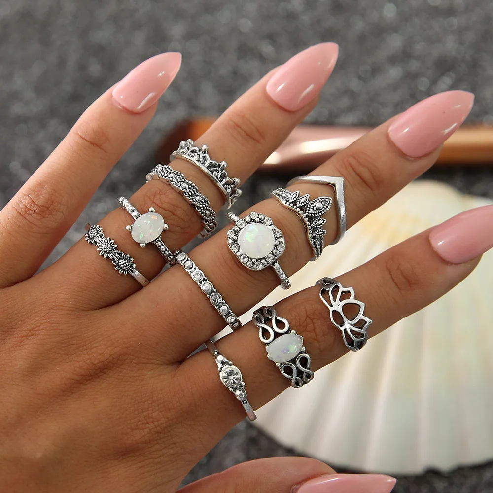 New 2022 Geometric Gem Water Drop Set With Diamond Joint Ring Lotus Crown Ring 11 Pieces
New 2022 Geometric Gem Water Drop Set With Diamond Joint Ring Lotus Crown Ring 11 Pieces
