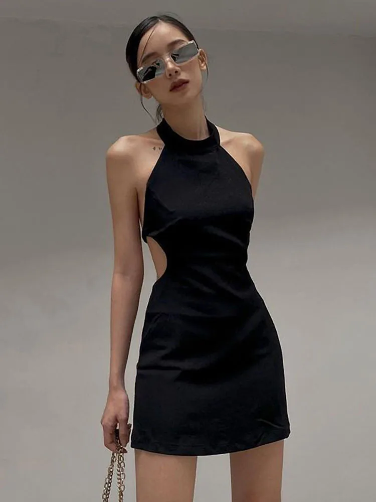 Halter Black Mini Party Dresses for Women Club Outfits Backless Sexy Women's Summer Dress Fashion Sleeveless Robe Femme Vestidos
Halter Black Mini Party Dresses for Women Club Outfits Backless Sexy Women's Summer Dress Fashion Sleeveless Robe Femme Vestidos