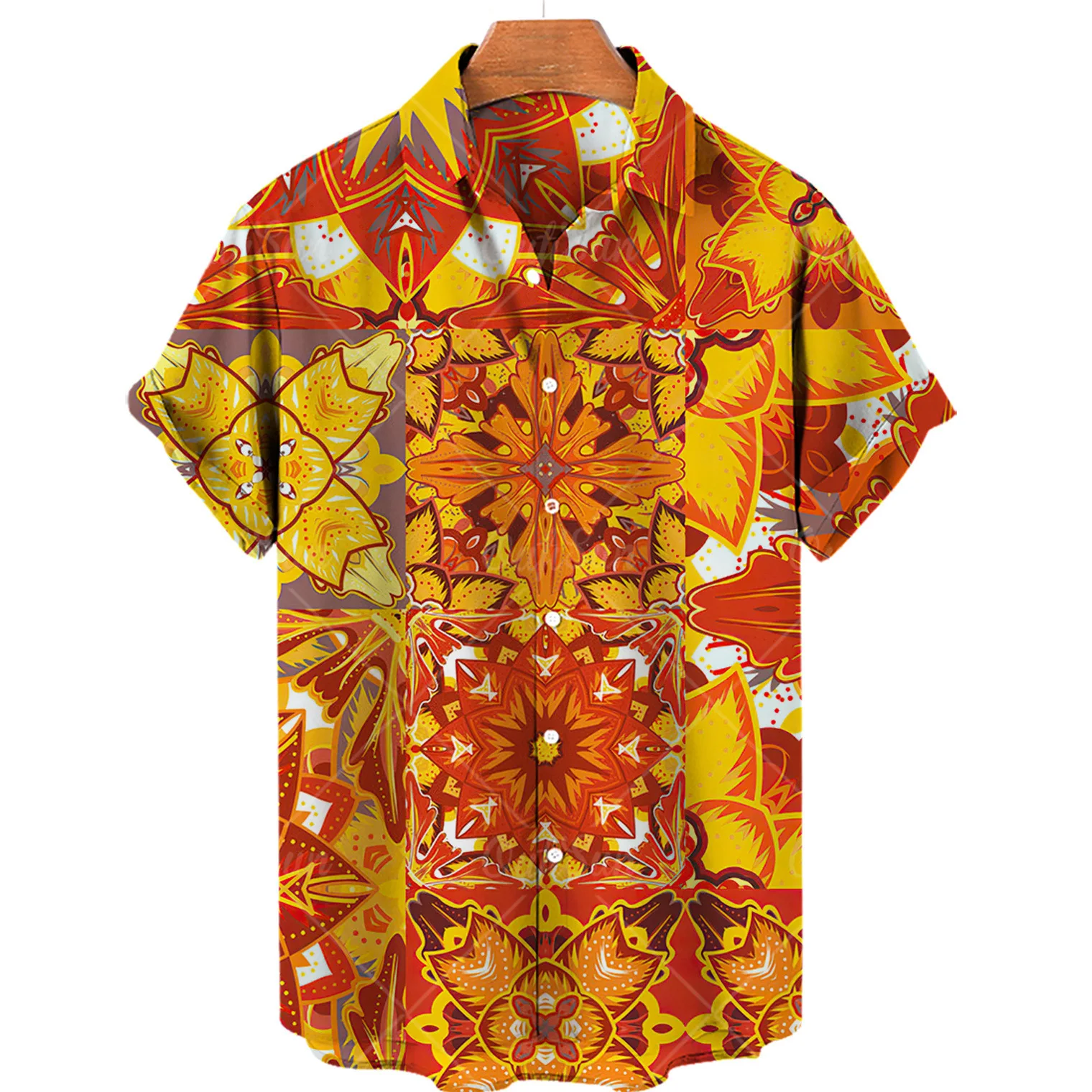 

New Fashion Summer Casual Printing Hawaii Printed Shirt Men's Vacation Seaside Trade Cross-Border Manufacturers S-5XL