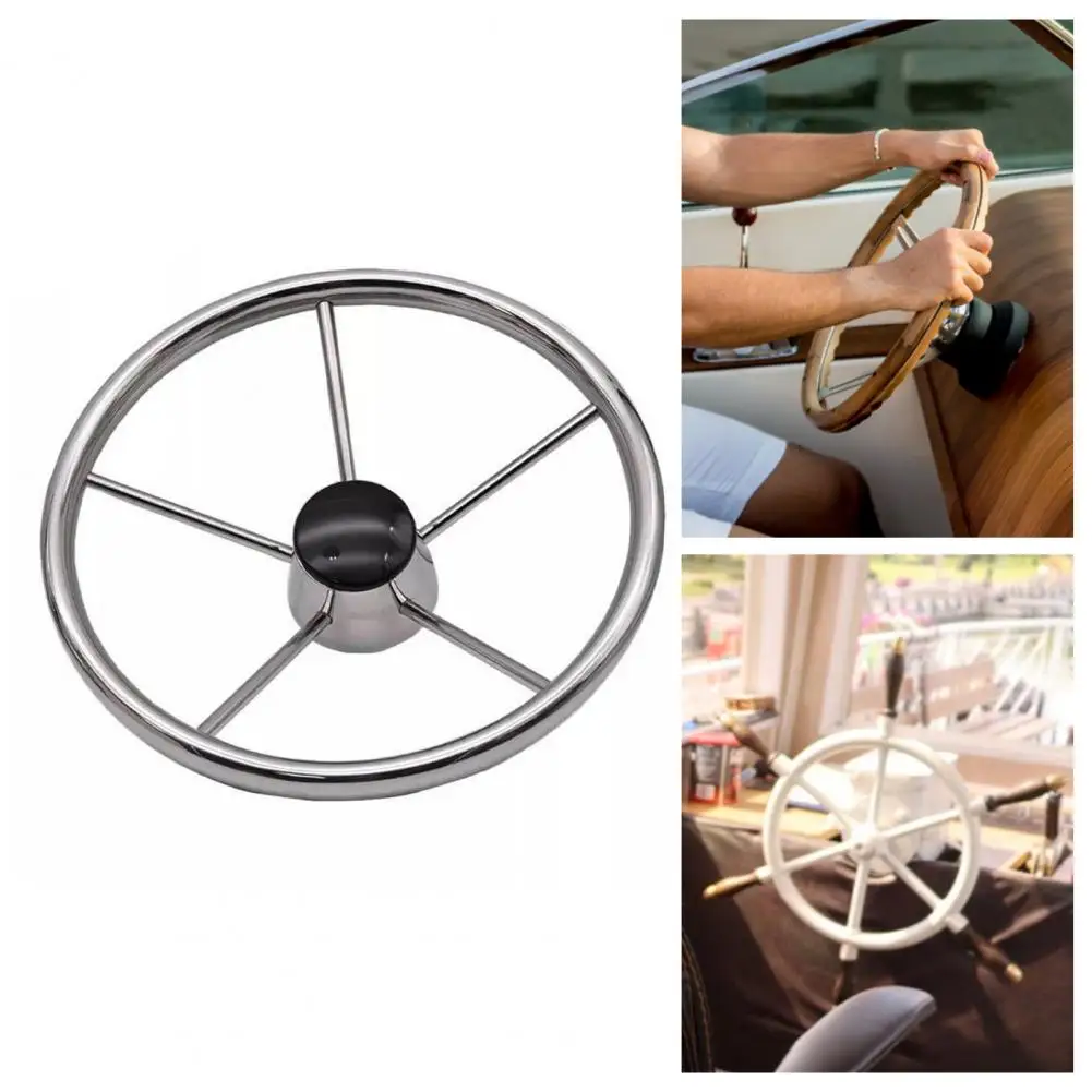 

Reliable Sports Steering Wheel Rust-proof Perfect Match Sturdy Structure Universal 5 Spoke Marine Steering Wheel