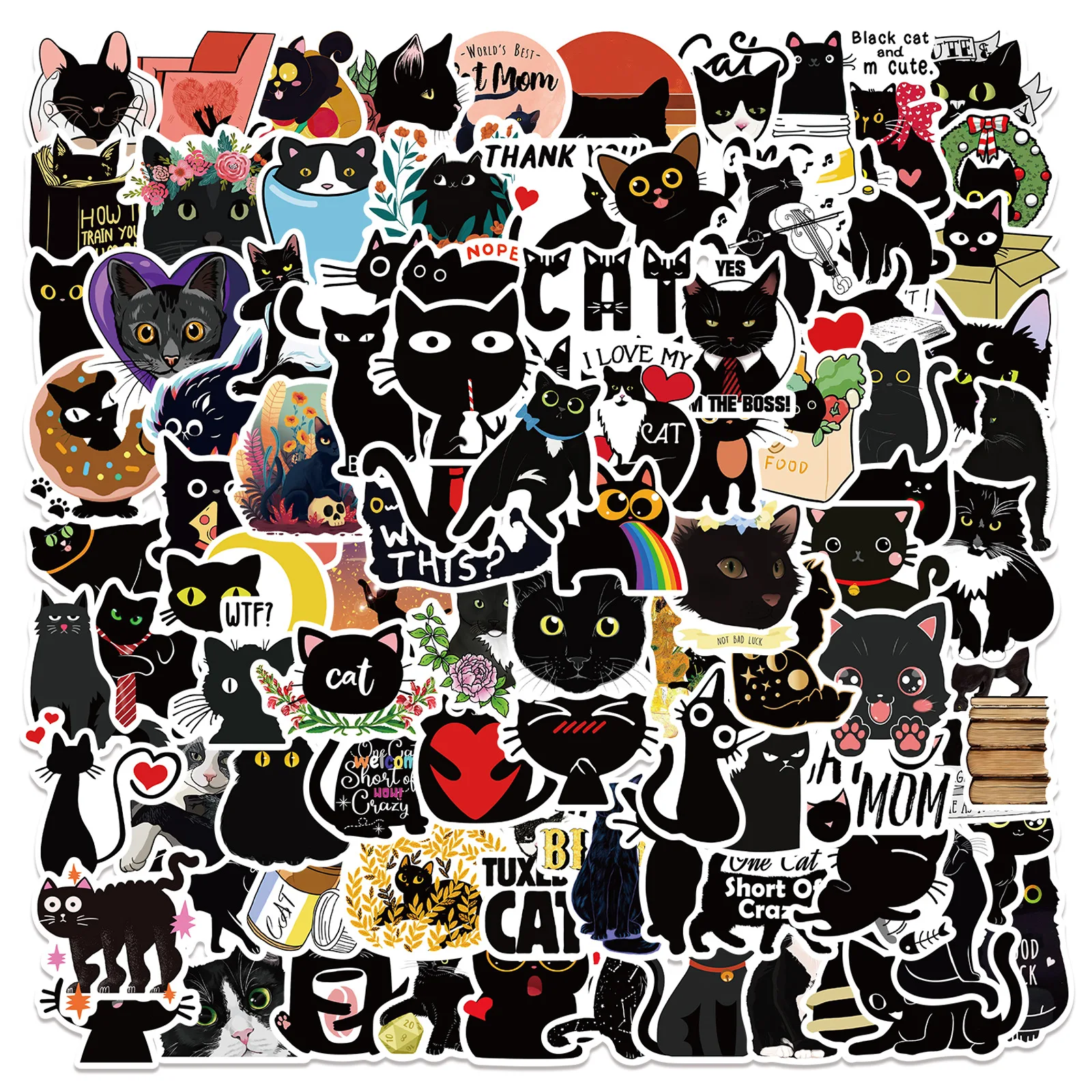 100pcs Black Cat Cartoon Graffiti Stickers Classic Kids Toy for Laptop Guitar Luggage Fridge Phone DIY Waterproof Sticker Decals
100pcs Black Cat Cartoon Graffiti Stickers Classic Kids Toy for Laptop Guitar Luggage Fridge Phone DIY Waterproof Sticker Decals