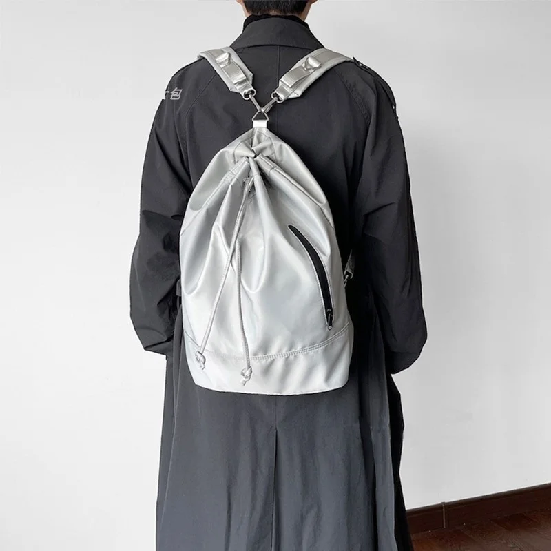 

Женский рюкзак на шнурке в Корейском стиле, водонепроницаемые нейлоновые школьные ранцы, вместительные женские рюкзаки для девочек-подростков