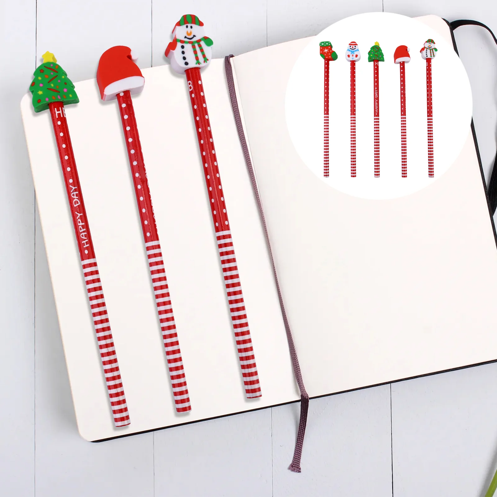 36pcs Christmas Holiday with Eraser Toppers Writing Drawing Pencils Christmas Gift Party Favors Prize for Kids School Classroom
36pcs Christmas Holiday with Eraser Toppers Writing Drawing Pencils Christmas Gift Party Favors Prize for Kids School Classroom