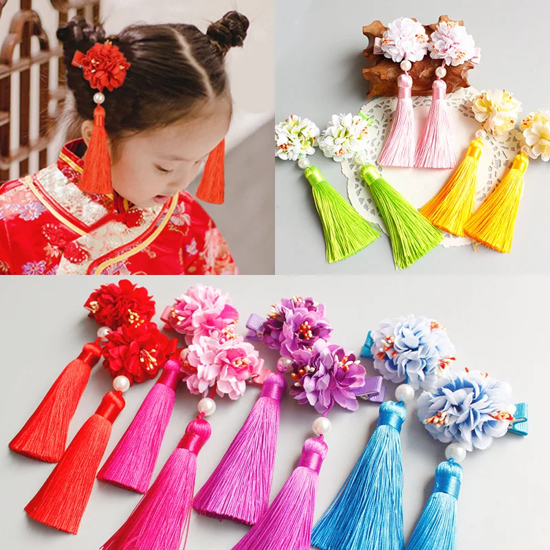2PCS Beautiful Chinese Style Children Girl Hairpin Headdress Tassel Ribbon Baby Flowers Pearl Hair Clips HeadWear
2PCS Beautiful Chinese Style Children Girl Hairpin Headdress Tassel Ribbon Baby Flowers Pearl Hair Clips HeadWear