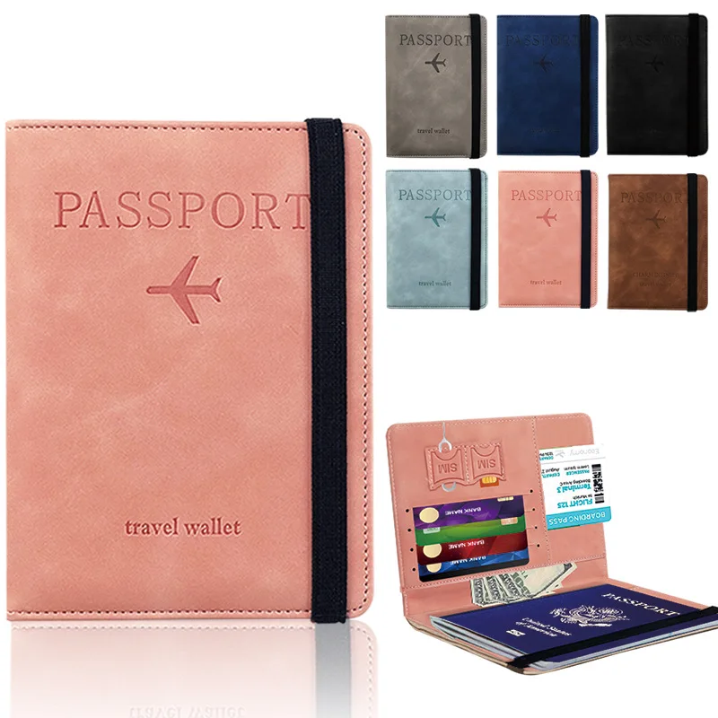 

Fashion Pu Leather Passport Holder Covers Men Women Travelling Passport Case Card bag travel wallet multi-function