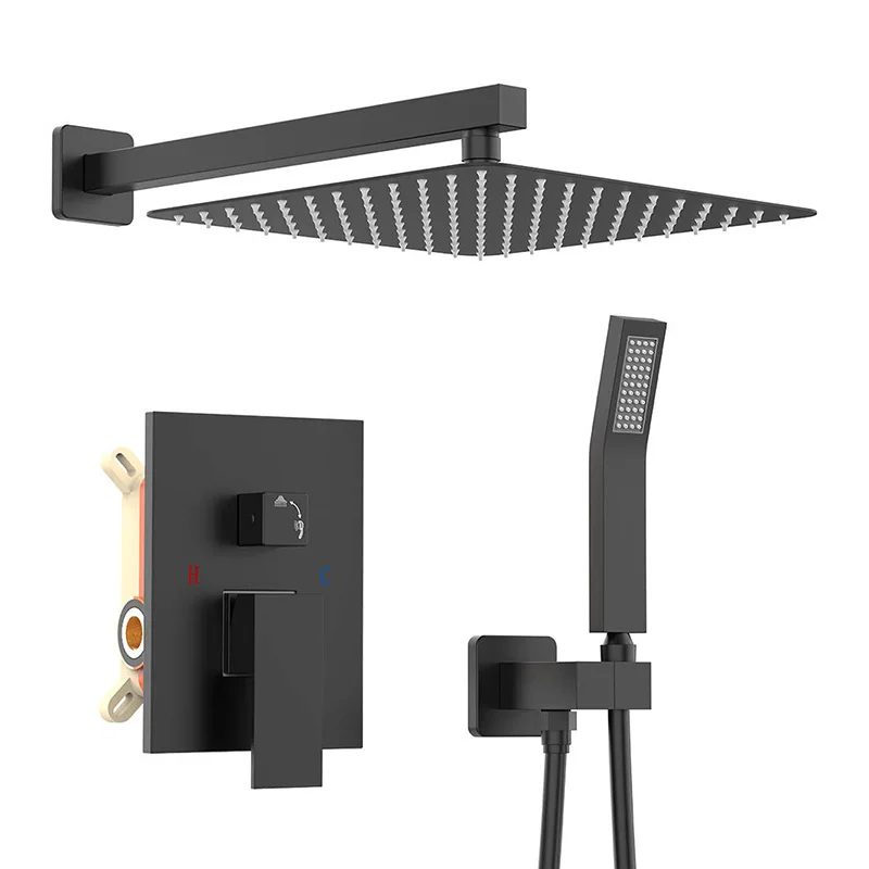 Wholesale Good Quality Matte Black Round Rainfall Bathroom Shower Faucet Wall Mounted Rain Shower Faucet Concealed Shower Set
Wholesale Good Quality Matte Black Round Rainfall Bathroom Shower Faucet Wall Mounted Rain Shower Faucet Concealed Shower Set