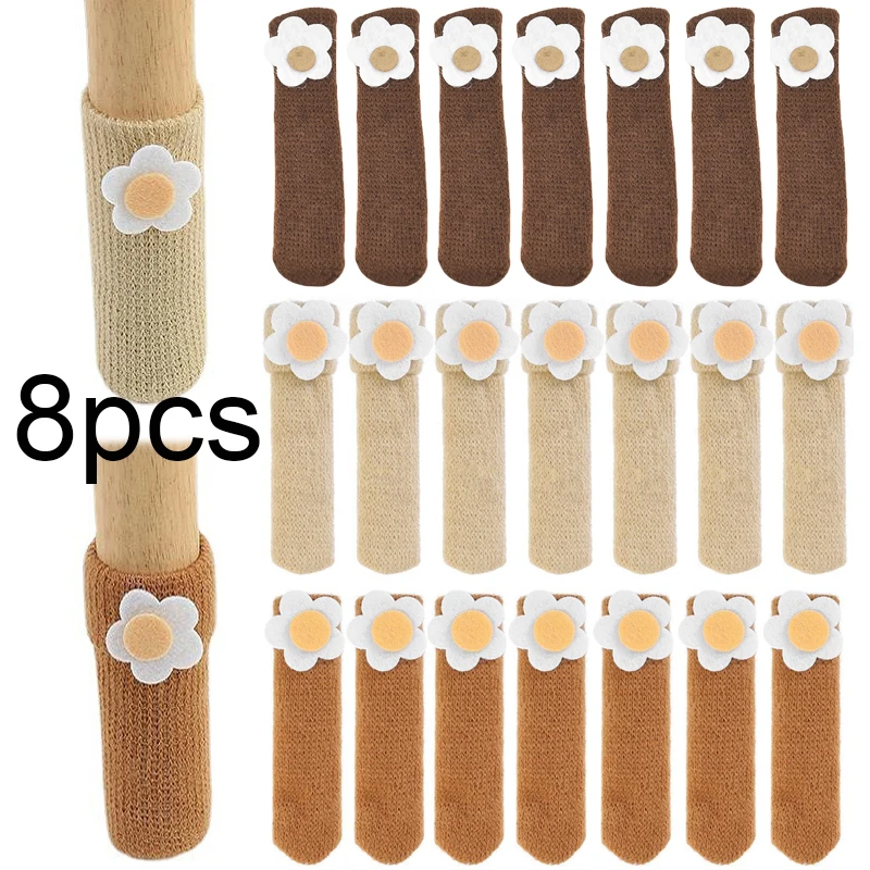 Knitting Chair Legs Cover with Flower Decor Double Thickness Table Chair Foot Mat Floor Protector Non-slip Desk Stool Feet Cover
Knitting Chair Legs Cover with Flower Decor Double Thickness Table Chair Foot Mat Floor Protector Non-slip Desk Stool Feet Cover