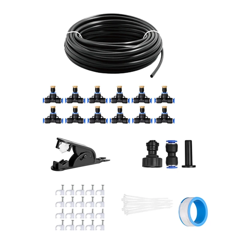 Outdoor Misting System Garden Sprinkler 33FT(10M), DIY Misting Line, 12Pcs Brass Nozzle (3/4Inch), Garden Greenhouse Trampoline
Outdoor Misting System Garden Sprinkler 33FT(10M), DIY Misting Line, 12Pcs Brass Nozzle (3/4Inch), Garden Greenhouse Trampoline
