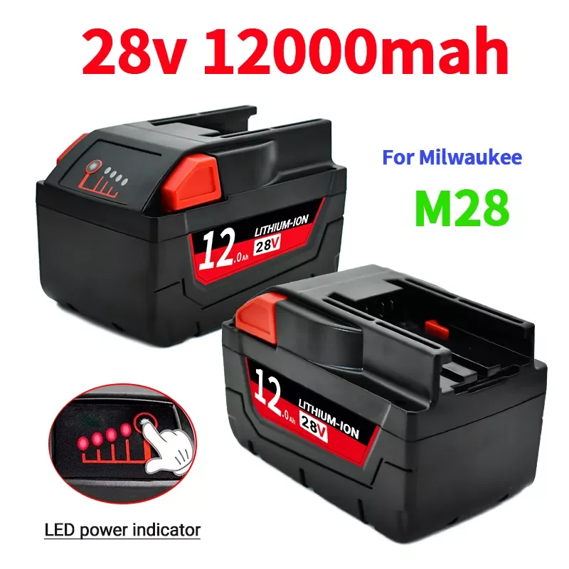 super M28 Battery 28V 12.0Ah Replacement Battery for Milwaukee 48-11-2830 V28 0730-20 Cordless Power Tool Battery with LED
super M28 Battery 28V 12.0Ah Replacement Battery for Milwaukee 48-11-2830 V28 0730-20 Cordless Power Tool Battery with LED