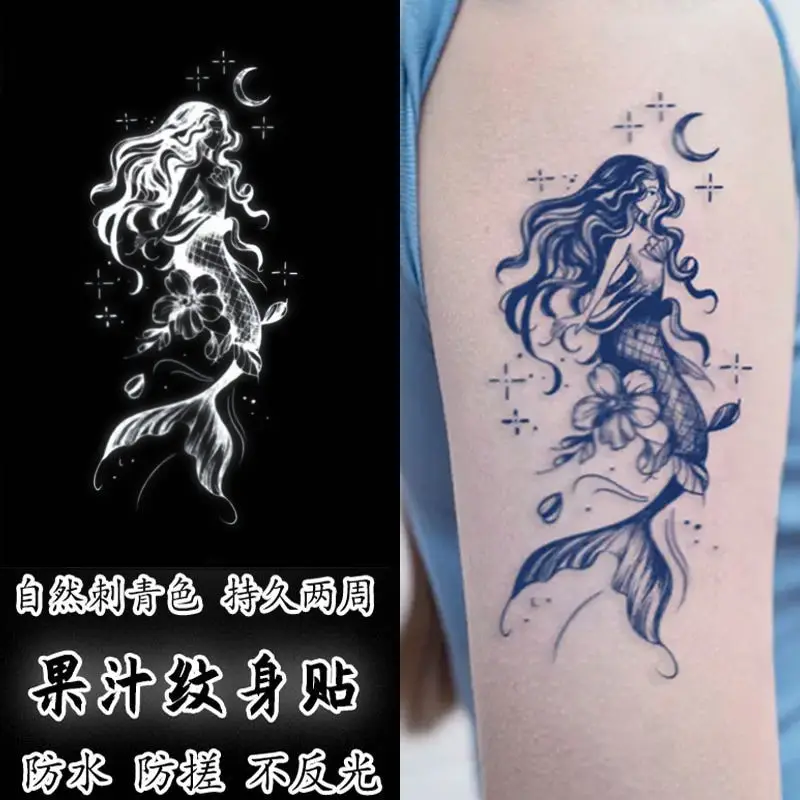 Sexy Mermaid Moon Tattoos Herb Juice Temporary Tattoos Waterproof Fake Tattoo for Woman Trendy Arm Lasting Tattoo Sticker
Sexy Mermaid Moon Tattoos Herb Juice Temporary Tattoos Waterproof Fake Tattoo for Woman Trendy Arm Lasting Tattoo Sticker