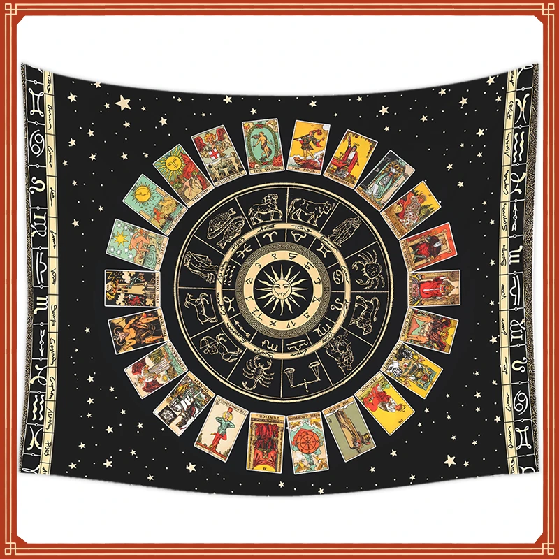 Tarot Card Tapestry Wheel of the Zodiac Astrology Chart & the Major Arcana Tarot Sun and Moon Wall Hanging Home Decor
Tarot Card Tapestry Wheel of the Zodiac Astrology Chart & the Major Arcana Tarot Sun and Moon Wall Hanging Home Decor