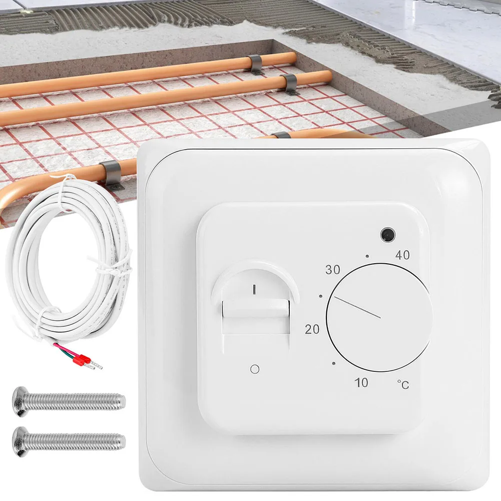 Electric UnderFloor Heating Thermostat Control Switch+ Floor Sensor Cable White 16A Mechanical Temperature Controller Home
Electric UnderFloor Heating Thermostat Control Switch+ Floor Sensor Cable White 16A Mechanical Temperature Controller Home