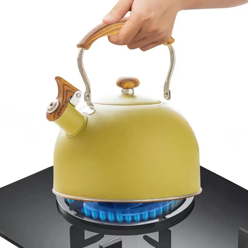 

Whistling Tea Kettle Retro 2.5L Stainless Steel Tea Kettle For Stove Top Tea Kettle Stovetop For Induction Electric Halogen