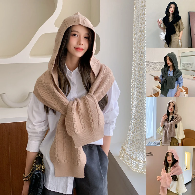 New Hooded Scarf Autumn Winter Warm Scarf Hat Oversized Thick Knitted Scarf Soft Shawls Versatile Fake Collar Scarf Accessories
New Hooded Scarf Autumn Winter Warm Scarf Hat Oversized Thick Knitted Scarf Soft Shawls Versatile Fake Collar Scarf Accessories