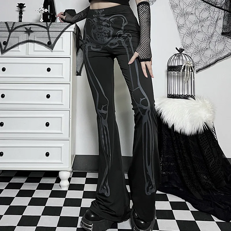Women Fashion Elastic Waist Black printing Flared Pants Solid Color High Waist Wide Leg Trousers Casual Hipster Streetwear
Women Fashion Elastic Waist Black printing Flared Pants Solid Color High Waist Wide Leg Trousers Casual Hipster Streetwear