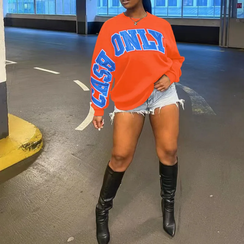 2023 Spring and Autumn Fashion Women Sweatshirt Round Neck Long Sleeve Letter Print Casual Loose Pullover Top T-shirt Streetwear
2023 Spring and Autumn Fashion Women Sweatshirt Round Neck Long Sleeve Letter Print Casual Loose Pullover Top T-shirt Streetwear