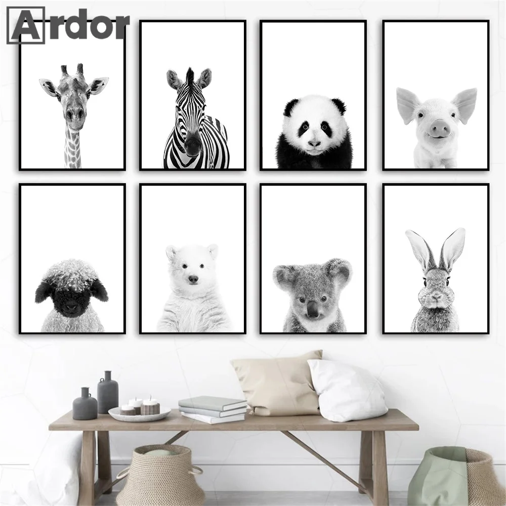 Black White Elephant Zebra Giraffe Panda Polar Bear Animal Wall Art Canvas Painting Nordic Poster And Print Baby Kids Room Decor
Black White Elephant Zebra Giraffe Panda Polar Bear Animal Wall Art Canvas Painting Nordic Poster And Print Baby Kids Room Decor
