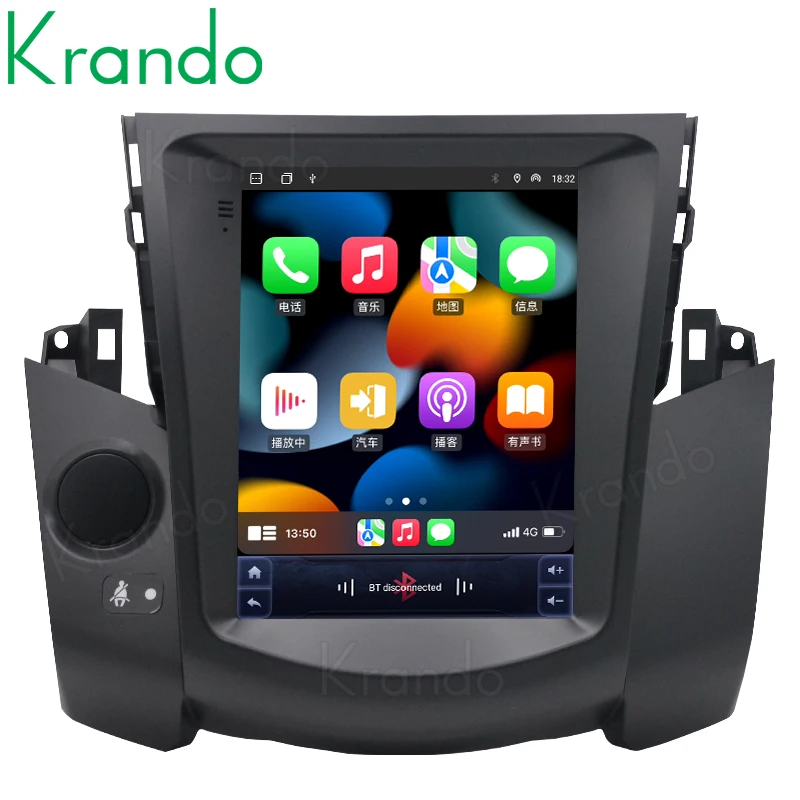

Krando Android 12.0 Tesla Car Screen For Toyota Rav4 2006 - 2012 Wireless Carplay Navigation GPS Head Unit 4G SIM Playstore