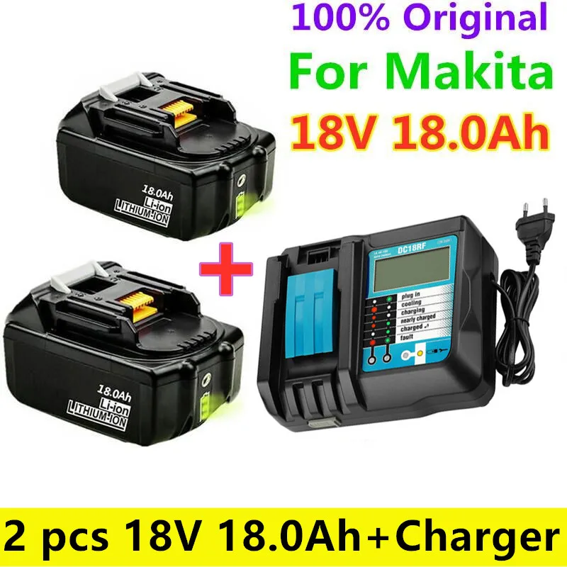 Original BL1860 Rechargeable Battery18V 18Ah Lithium ion for Makita 18v Battery BL1840 BL1850 BL1830 BL1860B LXT 400+ 4A Charger
Original BL1860 Rechargeable Battery18V 18Ah Lithium ion for Makita 18v Battery BL1840 BL1850 BL1830 BL1860B LXT 400+ 4A Charger