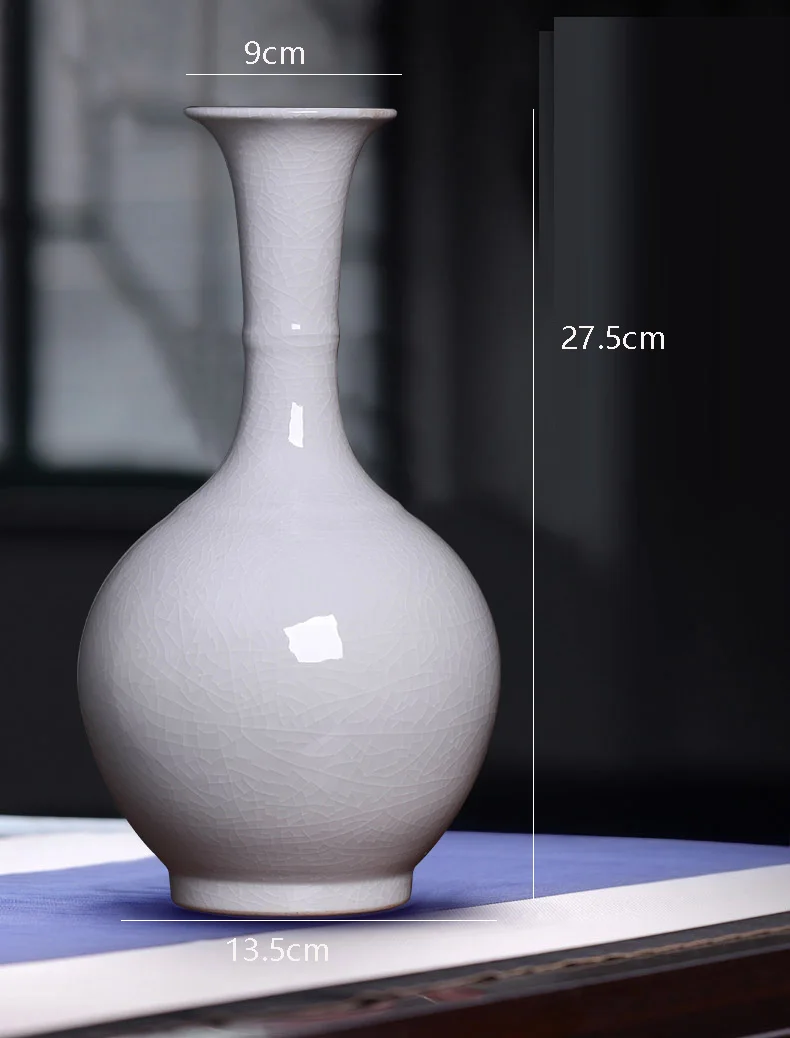 

Керамическая цветная глазурованная белая ваза Jingdezhen с ледяными трещинами, современные модные ремесла, предметы интерьера