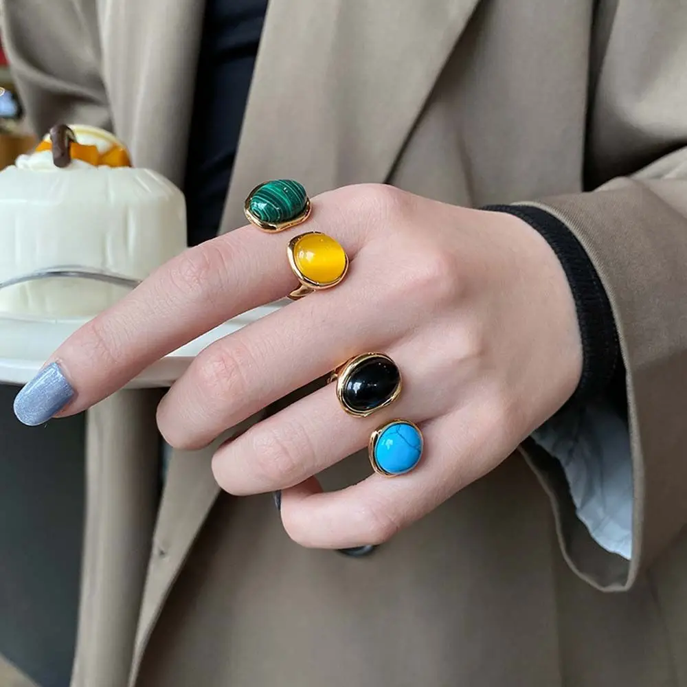 Retro Accessories Finger Jewelry Adjustable Gold Women Malachite Ring Korean Style Ring Opening Rings Opal Finger Rings
Retro Accessories Finger Jewelry Adjustable Gold Women Malachite Ring Korean Style Ring Opening Rings Opal Finger Rings