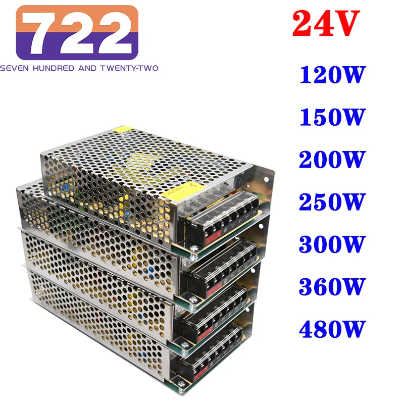 AC-DC 24V Power Supply SMPS 220V TO 5V 100W 150W 200W 300W 360W 480W Switching Power Supply SMPS Transformer Power Adapter
AC-DC 24V Power Supply SMPS 220V TO 5V 100W 150W 200W 300W 360W 480W Switching Power Supply SMPS Transformer Power Adapter