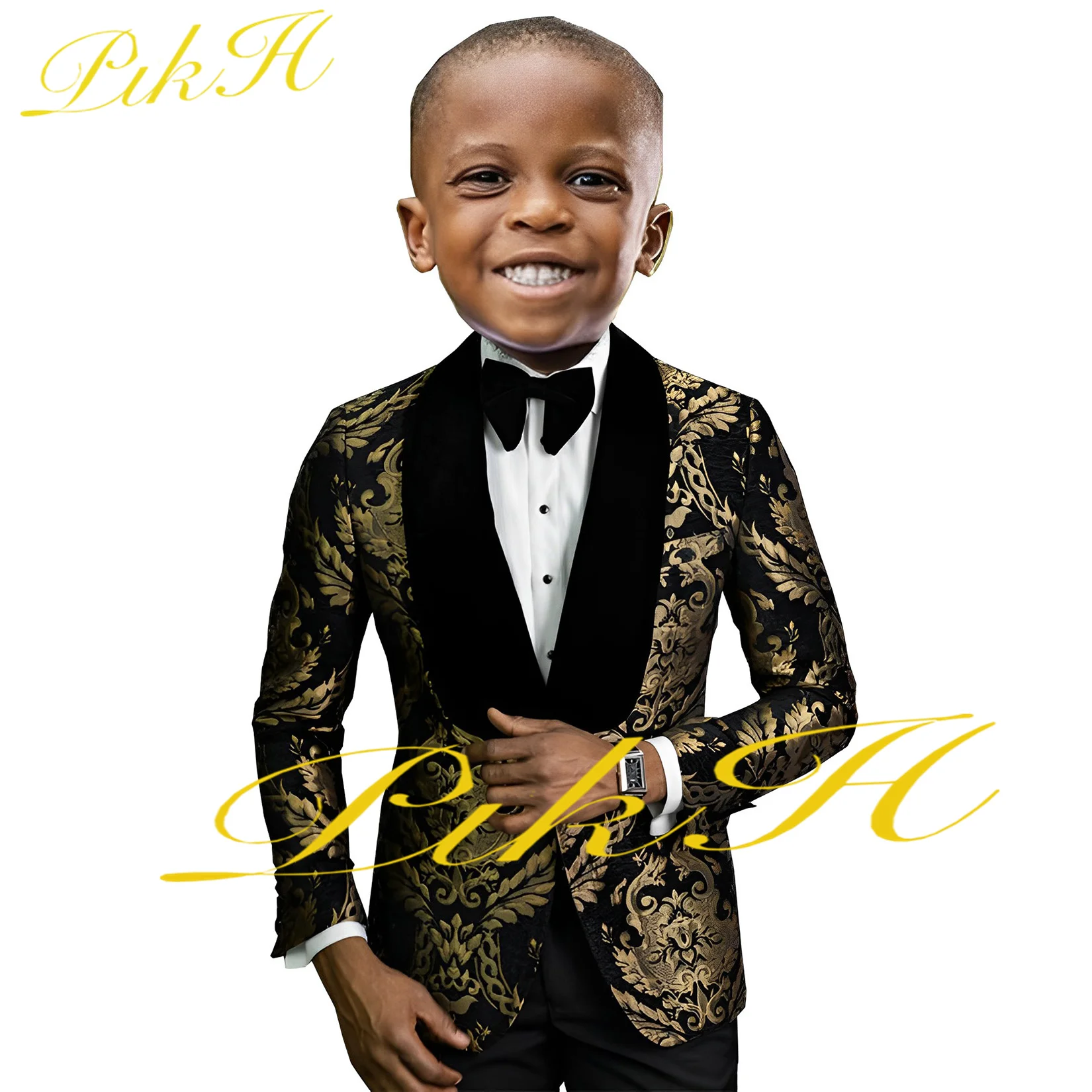 Boys Suit Wedding Jacket Pants Set of 2 Gold Print Kids Blazer Party Dress Fleece Collar Complete Clothes Child
Boys Suit Wedding Jacket Pants Set of 2 Gold Print Kids Blazer Party Dress Fleece Collar Complete Clothes Child