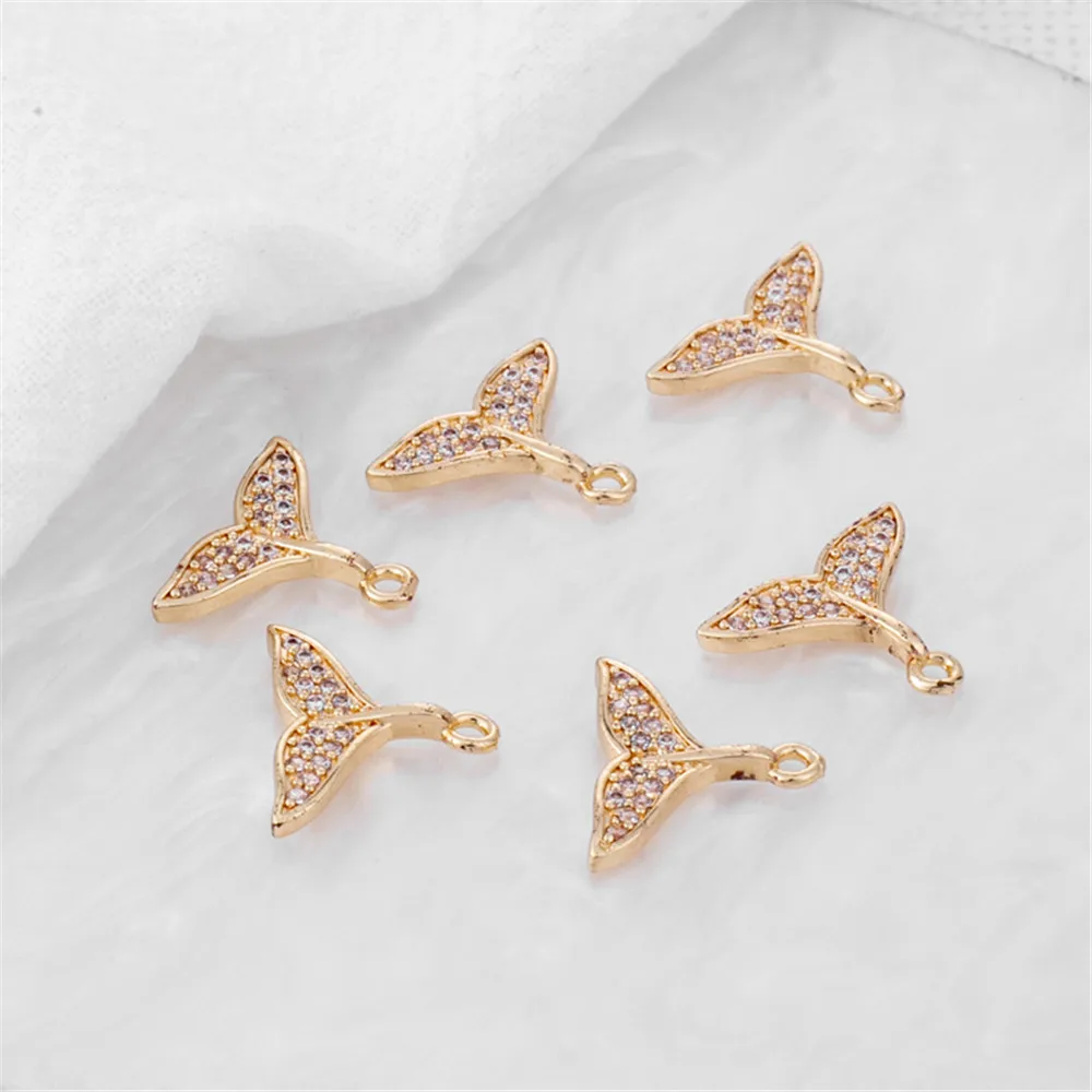 14k gold accessories inlaid with zircon flat fishtail pendant mermaid tail pendant diy handmade jewelry
14k gold accessories inlaid with zircon flat fishtail pendant mermaid tail pendant diy handmade jewelry