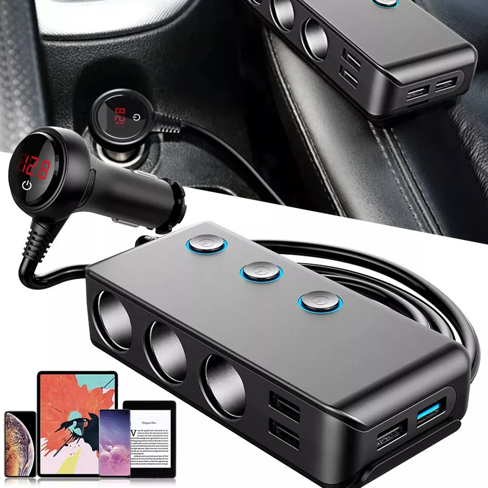 12/24V Cigarette Lighter Splitter 120W Dual USB Car Charger Adapter For Phone Cigarette Lighter With Voltmeter ON/OFF Switch
12/24V Cigarette Lighter Splitter 120W Dual USB Car Charger Adapter For Phone Cigarette Lighter With Voltmeter ON/OFF Switch