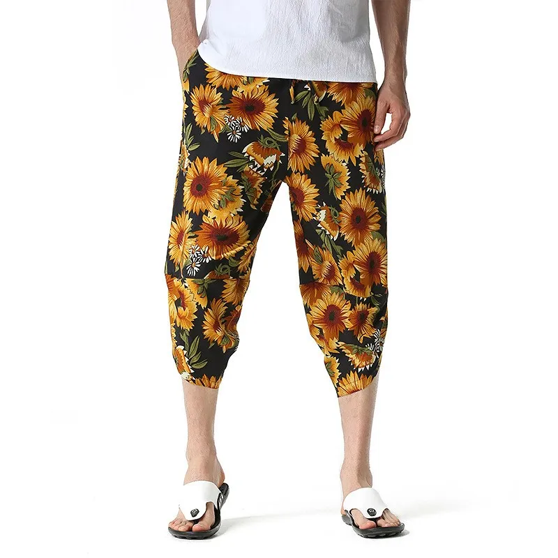 Mens Sunflower Printed 3/4 Capri Pants Loose Casual Jogging Cotton Harem Pants Men Party Holiday Streetwear Beach Sweatpants 3XL
Mens Sunflower Printed 3/4 Capri Pants Loose Casual Jogging Cotton Harem Pants Men Party Holiday Streetwear Beach Sweatpants 3XL