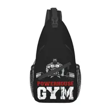 Cool Powerhouse Gym Bodybuilding Gym Fitness Muscle Sling Crossbody Backpack Men Shoulder Chest Bag for Travel Cycling
