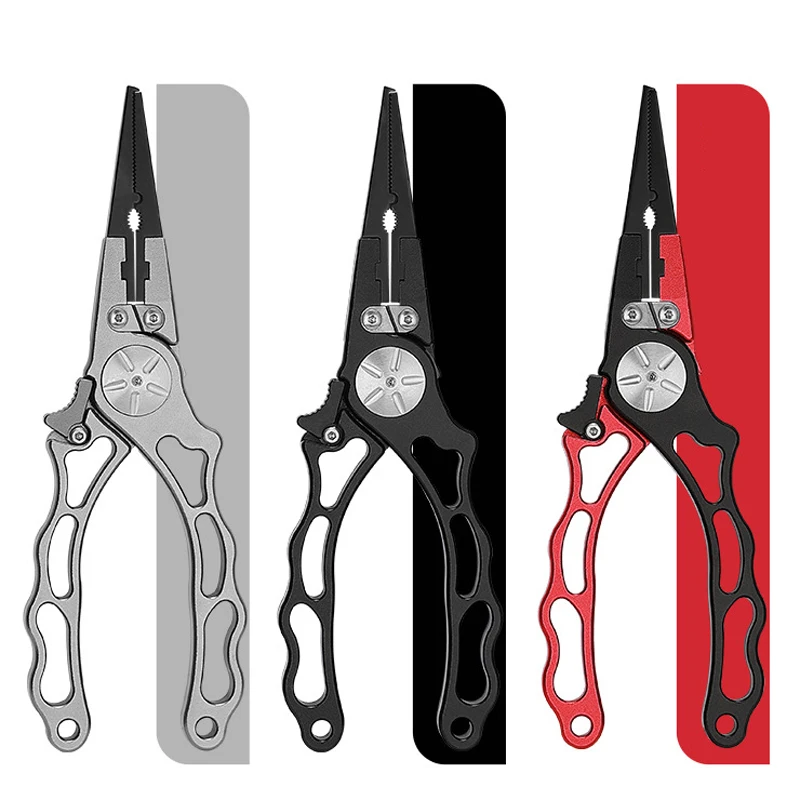 Multifunctional High Hardness Tungsten Steel Fishing Pliers Aluminum Alloy Fish Scissors Portable Hook Remover with Buckle 
Multifunctional High Hardness Tungsten Steel Fishing Pliers Aluminum Alloy Fish Scissors Portable Hook Remover with Buckle