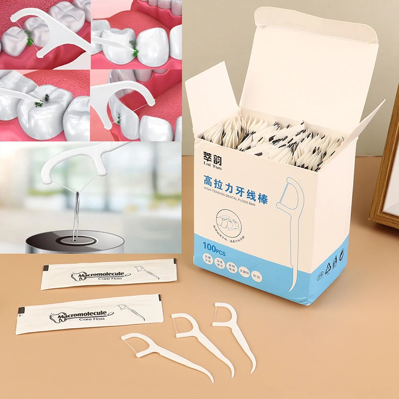 100Pcs/pack Individually Wrapped Dental Floss Hotel Travel Family Use Teeth Stain Cleaning Dental Flosser Oral Hygiene Toothpick
100Pcs/pack Individually Wrapped Dental Floss Hotel Travel Family Use Teeth Stain Cleaning Dental Flosser Oral Hygiene Toothpick
