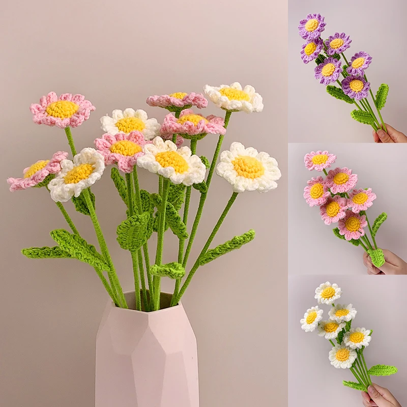 1Pcs Finished Hand-knitted Handmade Yarn Crochet Daisy Bouquet Decorative Wedding Artificial Daisy Flowers Home Decoration
1Pcs Finished Hand-knitted Handmade Yarn Crochet Daisy Bouquet Decorative Wedding Artificial Daisy Flowers Home Decoration