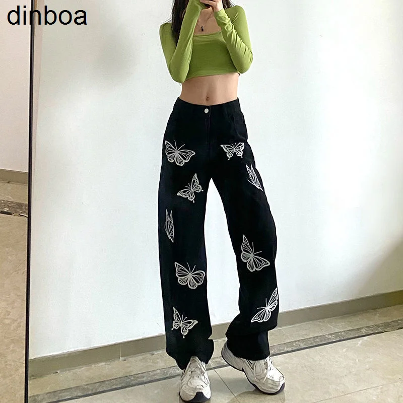 2022design Sense Butterfly Personality Printed Jeans Female Korean Version Y2k Pants Loose Match Black Straight Streetwear Pants
2022design Sense Butterfly Personality Printed Jeans Female Korean Version Y2k Pants Loose Match Black Straight Streetwear Pants
