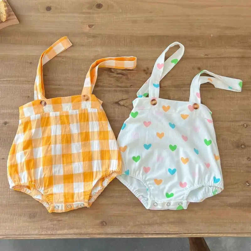 Newborn Baby Girl Sweet Love Print Cool Sleeveless Jumpsuit Fashion Plaid Cotton All-match Bodysuit Toddler Girls Outfits
Newborn Baby Girl Sweet Love Print Cool Sleeveless Jumpsuit Fashion Plaid Cotton All-match Bodysuit Toddler Girls Outfits