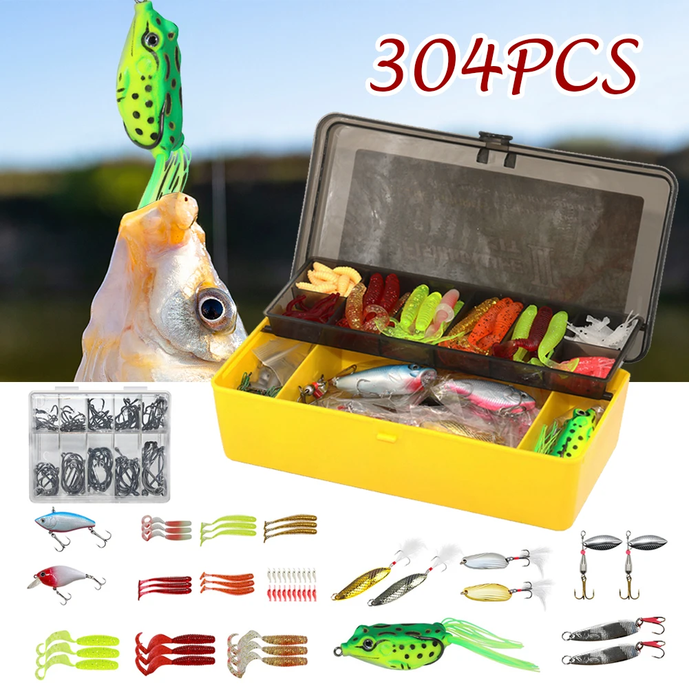 304Pcs Assorted Fishing Lures Kits Wobbler Crankbait Swimbait Minnow Sinker Weights Jig Head Fishing Hook Tackle Accessories
304Pcs Assorted Fishing Lures Kits Wobbler Crankbait Swimbait Minnow Sinker Weights Jig Head Fishing Hook Tackle Accessories